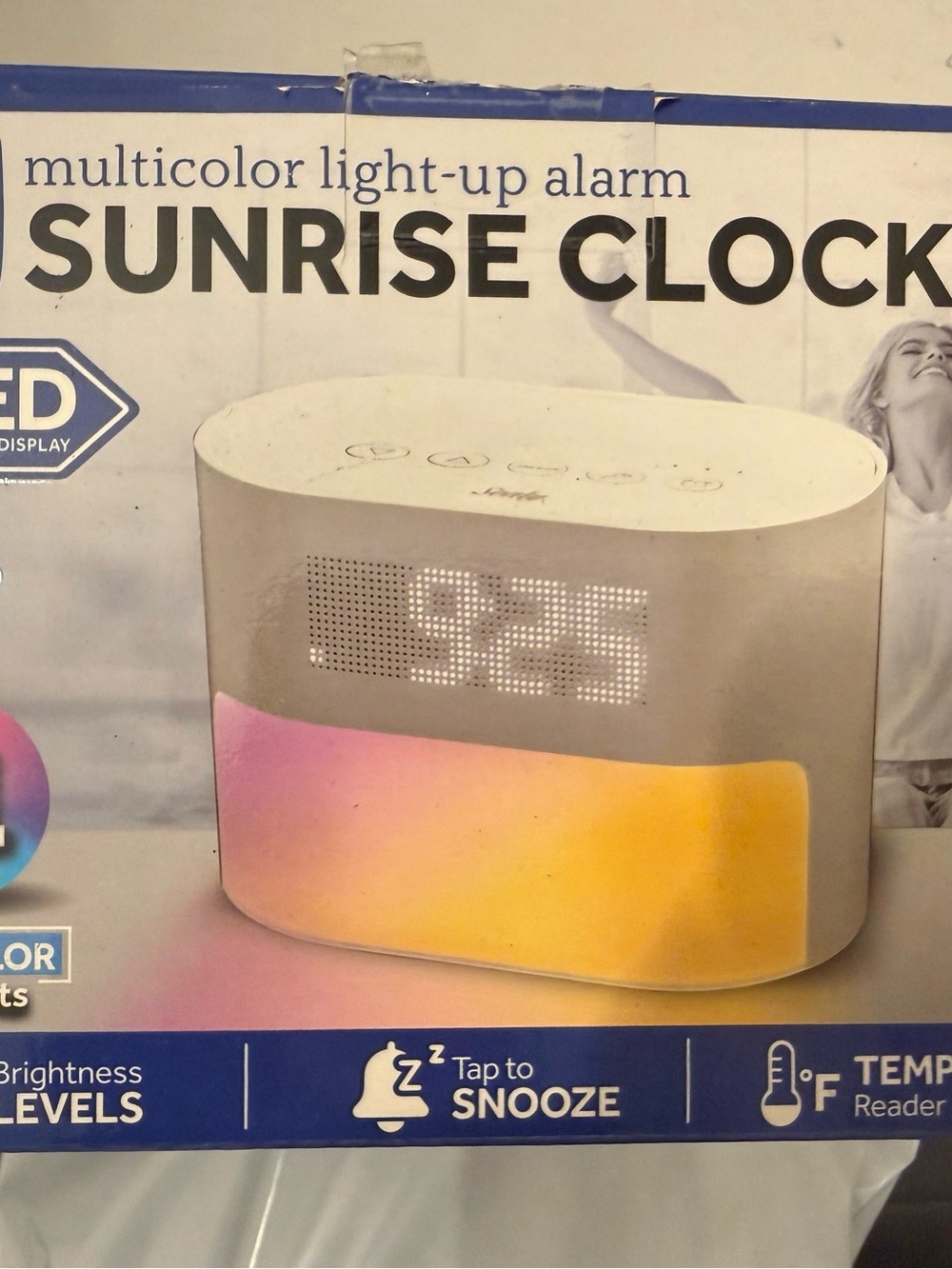 Sunrise Clock Multicolor Light-Up Alarm Clock - White